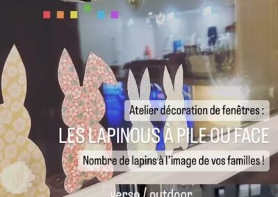 création de décoration de fenêtre au café créatif d'annemasse