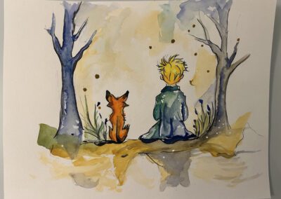 aquarelle faite au café créatif atelier cart d'annemasse en haute-savoie